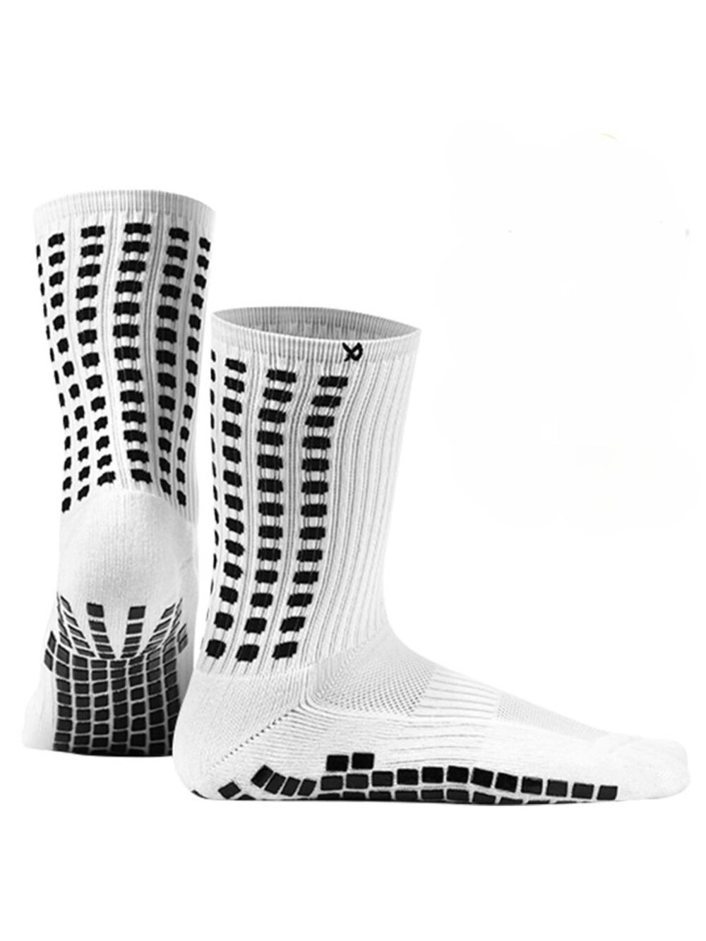 Lux Sports Soccer Dual Grip Calf Socks 2 Pair White New